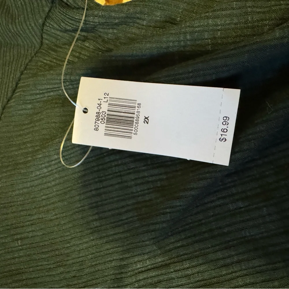 Old Navy Women's Dark Green Short Sleeve Luxe Ribbed Tee 2X - Picture 4 of 6
